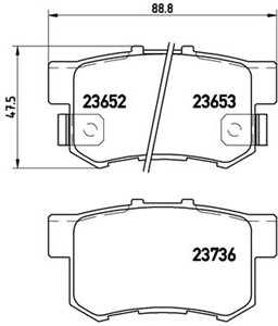 Bromsbeläggsats, Bakaxel, ACURA RDX, RL, TL, HONDA ACCORD VII, CIVIC Sedan VIII, FR-V, S2000, 06430S6D000, 06430S9AA00, 06430SEDE60, 430