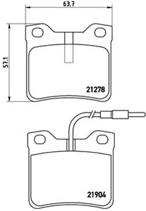 Bromsbeläggsats, MERCEDES-BENZ VITO Buss [W638], VITO Skåp [W638], V-KLASS [638/2], PEUGEOT 406 Coupé, 605, 0024204820, 0034200020, 0034