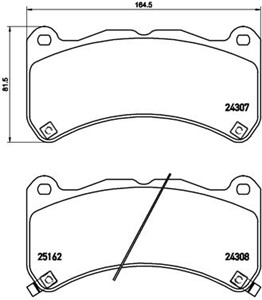 Bromsbeläggsats, LEXUS IS II, 044650W120, 044650W170