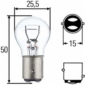 Glödlampa, varselljus, Bak, Fram