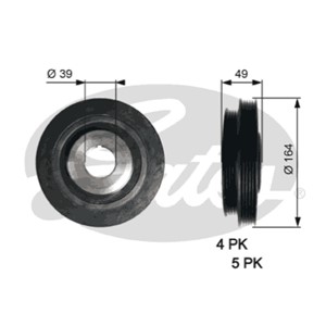 Remskiva, vevaxel, KIA CARNIVAL I, CARNIVAL II, CARNIVAL / GRAND CARNIVAL III, K2900, 231244X000, 231244X010, 23124-4X100