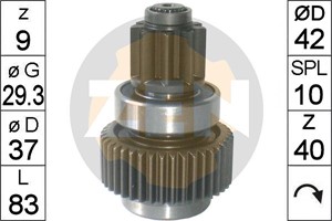 Frihjulsväxel, startmotor, HONDA,ISUZU,OPEL