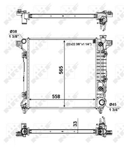 Kylare, motorkylning, DODGE DAKOTA Standard Cab Pickup, DURANGO, 14 95 680 21R, 1S0615301K, 5040 84453, 504084453, 52028775, 52028775AA,