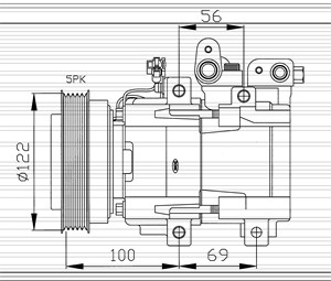 Kompressor, klimatanläggning, HYUNDAI,KIA, 1 735 879, 4 522 509, 4 540 636, 4 571 417, 4 721 590, 4C116A002AA, 4C116A002AD, 4C116A002AE,