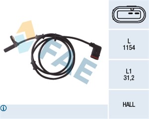 ABS-givare, Sensor, hjulvarvtal, Bakaxel vänster, MERCEDES-BENZ, 203 540 01 17, 203 540 13 17, A 203 540 01 17, A 203 540 13 17, ALS-363