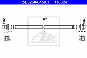 Bromsslang, Bakaxel vänster, NISSAN,OPEL,RENAULT,VAUXHALL, 44 15 858, 44230-00QAD, 77 01 059 963, 93183554