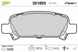 Bromsbeläggsats, Bakaxel, SUBARU, 26296FC001, 26296-FC001, 26296FC002, 26296-FC002, 26696AG020, 26696-AG020, 26696FC001, 26696-FC001, 26