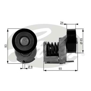 Spännrulle, flerspårsrem, AUDI,SKODA,VW, 03C 145 299 Q, 03C145299C, 03C145299Q, 1J0145299, 6RF145299C