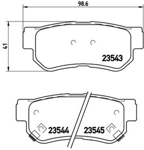Bromsbeläggsats, Bakaxel, HYUNDAI,KIA,SSANGYONG, 4841321B10, 5830217A00, 583021CA00, 583021CA10, 583021FA50, 583021FE00, 5830226A00, 583