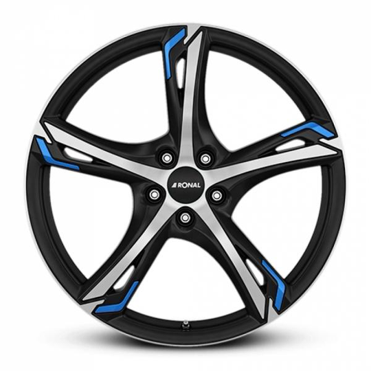 Ronal R62 Blue Jet Black Matt Front Cut 7,5/18 5/100 ET45 B68