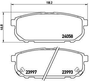 Bromsbeläggsats, Bakaxel, KIA SORENTO I, 583023ED00, 583023ED01, 583023EE00