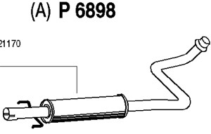 Mittenljuddämpare, Mitt, TOYOTA YARIS VERSO, (17410-21170), (17410-21560)