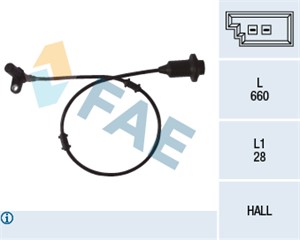 ABS-givare, Sensor, hjulvarvtal, Bakaxel höger, MERCEDES-BENZ S-KLASS [W220], S-KLASS Coupé [C215], 220 540 05 17, A 220 540 05 17, ALS-