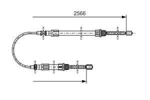 Vajer, parkeringsbroms, Bak, Höger, Mitt, Vänster, CITROËN,FIAT, 4450938, ZF 04 450 938, ZF 044 509 38