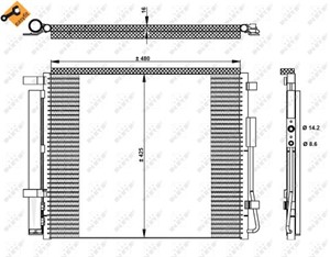 Kondensor, klimatanläggning, HYUNDAI GRAND SANTA FÉ, SANTA FÉ III, 11 53 1 712 043, 11 53 1 733 803, 11 53 1 743 528, 11 53 1 743 542, 1