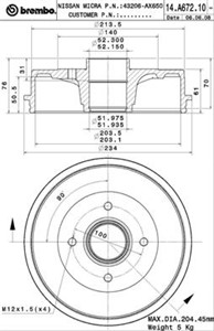 Bromstrumma, Bakaxel, NISSAN MICRA III, MICRA C+C III, NOTE, 43206AX650