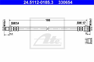 Bromsslang, Bakaxel, På bromsok, FIAT PANDA, PANDA Skåp/halvkombi, STILO, STILO Multi Wagon, STILO VAN, 46809898, 7563845