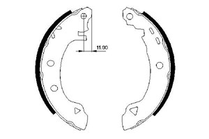 Bromsbackar, sats, Bakaxel, ALFA ROMEO,FIAT,LANCIA, 60703319, 60750466, 60750472, 60750871, 9947106, 9950814