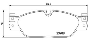 Bromsbeläggsats, Framaxel, DAIMLER SUPER EIGHT, JAGUAR S-TYPE II, XJ, C2C15990, C2C20686, C2C23786, CSC23786, XR830139, XR837417