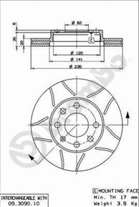 Bromsskiva, Framaxel, CHEVROLET,DAEWOO, 90121445, 96215669