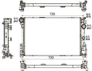 Kylare, motorkylning, MERCEDES-BENZ, 0995002703, 0995006203, A0995002703, A0995006203