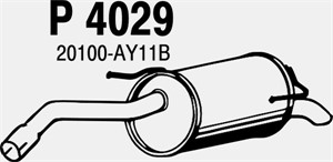 Bakre ljuddämpare, Bak, NISSAN MICRA III, NOTE, 20100-AY11B