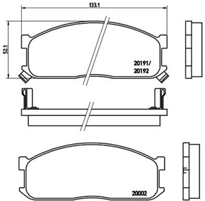 Bromsbeläggsats, Framaxel, FORD,KIA,MAZDA, 07K1F3328Z, 0K70Y3328Z, 0K7103328Z, 0K71E3328Z, 1U183328Z, 1U1A3328Z, 3250077, 3256541, 41060