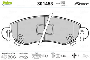 Bromsbeläggsats, Framaxel, OPEL,SUBARU,SUZUKI,VAUXHALL, 1605976, 4704578, 4706748, 4706835, 5581083E00, 55810-83E00, 5581084E01, 55810-8