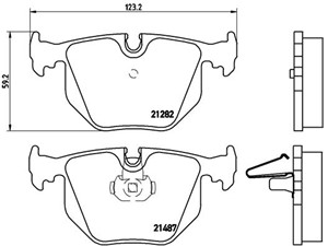 Bromsbeläggsats, Bakaxel, BMW 3 [E46], 3 Cabriolet [E46], 3 Coupé [E46], 3 Touring [E46], X3 [E83], LAND ROVER RANGE ROVER III, 34213403