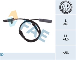 ABS-givare, Sensor, hjulvarvtal, Bakaxel, Tvåsidig, BMW 5 [E39], 34 52 1 182 160, ALS-431