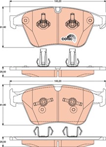 Bromsbeläggsats, Framaxel, MERCEDES-BENZ M-KLASS [W164], R-KLASS [W251, V251], 164 420 09 20, 164 420 23 20, A 164 420 09 20, A 164 420