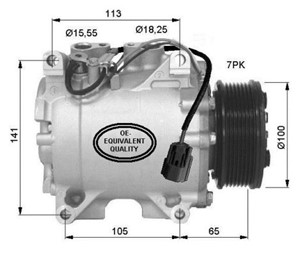 Kompressor, klimatanläggning, HONDA CR-V II, 2C118C617BA, 38810PNB006, 4 042 238, 4 042 239, 4 052 238, 4 052 239, 4 406 276, 4 406 277,