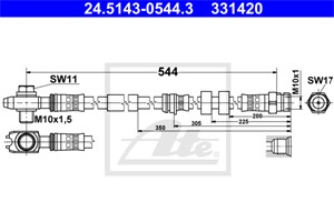 Bromsslang, Framaxel, SEAT,SKODA,VW, 6R0 611 701 A, 6R0 611 701 B, 6R0 611 701 F