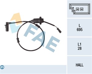 ABS-givare, Sensor, hjulvarvtal, Bakaxel vänster, MERCEDES-BENZ S-KLASS [W220], S-KLASS Coupé [C215], 220 540 04 17, A 220 540 04 17, AL