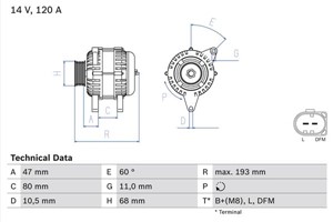 Generator, IVECO DAILY Buss III, DAILY Flak/chassi III, DAILY Skåp III, 500335719