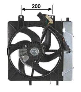 Fläkt, kylare, CITROËN C2, C2 ENTERPRISE, C3 I, C3 Pluriel, PEUGEOT 1007, 1253C6, 1253E9, 1253H3, 46515172, 55205494, 55232334, 71724541