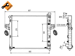 Kylare, motorkylning, JEEP GRAND CHEROKEE II, 13085AA020, 13085-AA020, 52079425, 52079425AB, 52079425AC, 52079425AD, 52079425AE