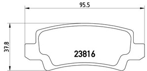 Bromsbeläggsats, Bakaxel, TOYOTA COROLLA, COROLLA Kombi, COROLLA Sedan, 0446602020, 0446602070, 0446602110, 0446602160, 04466YZZD9
