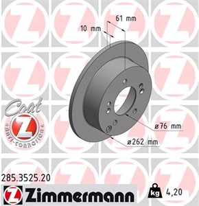 Bromsskiva, Bakaxel, HYUNDAI SONATA V, TUCSON, XG, KIA MAGENTIS, SPORTAGE II, 58411-39300, 5841139600, 58411-39600, 58411-3K300