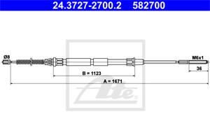 Vajer, parkeringsbroms, Bak, SEAT INCA, VW CADDY Minibus, minivan II, CADDY Skåp/stor limousine II, 6K9 609 721