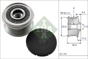 Frihjulskoppling, generator, NISSAN ALTIMA, ROGUE, TEANA II, X-TRAIL II, X-TRAIL III, RENAULT KOLEOS I, 23 10 0JA 02B, 23 10 0JA 02C, 23