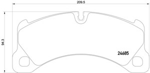 Bromsbeläggsats, Framaxel, PORSCHE CAYENNE, 7P5698151, 95835193930
