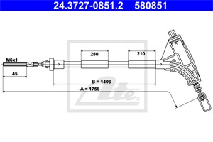 Vajer, parkeringsbroms, Fram, PEUGEOT 406, 4745 P1, 4745 P2