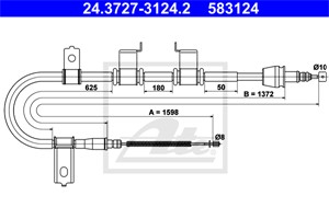 Vajer, parkeringsbroms, Vänster bak, HYUNDAI GETZ, 59760-1C000