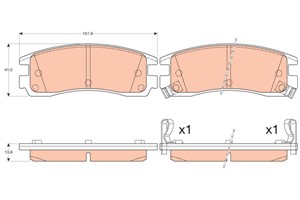 Bromsbeläggsats, Bakaxel, BUICK,CHEVROLET,OLDSMOBILE,PONTIAC, 18021692, 18029844, 19152685