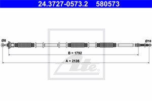 Vajer, parkeringsbroms, Höger bak, FIAT DOBLO Minibus, minivan, DOBLO Skåp/stor limousine, 51796639