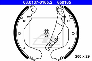 Bromsbackar, sats, Bakaxel, OPEL, 16 05 592, 16 05 593, 16 05 674, 16 05 781, 90187869, 90187870, 90271938, 90397655