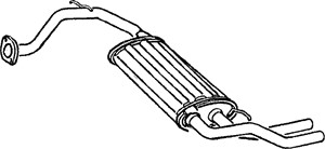 Bakre ljuddämpare, Bak, HONDA CIVIC Hatchback IV, CIVIC Sedan IV, CRX II, 18307-SH3G43, 18307-SH3J44, 18307-SH3J45