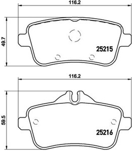 Bromsbeläggsats, Bakaxel, MERCEDES-BENZ GLE [W166], GLE Coupe [C292], GL-KLASS [X166], GLS [X166], M-KLASS [W166], 0064203520, 006420632