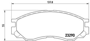 Bromsbeläggsats, Framaxel, MITSUBISHI DELICA / SPACE GEAR, L 300 Flak/chassi III, L200, L400 Buss, L400 Skåp, AY040MT008, DBP511119, MN1